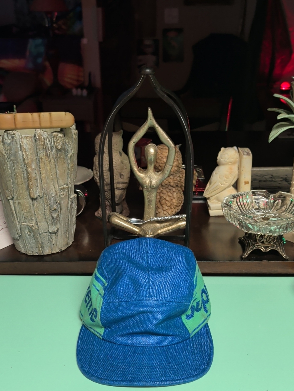Supreme Blue and Green Casual Five-Panel Cap